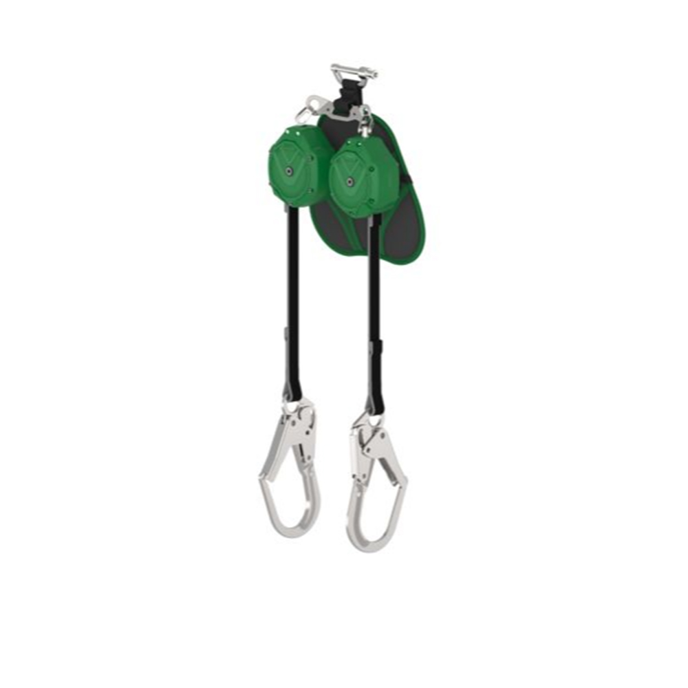 MSA V-SHOCK EDGE, Leading Edge PFL, 6', Twin-Leg, 36CL Large Steel Snaphooks, Twin Link Triple Action Carabiner (Top), ANSI Z359.14 from GME Supply